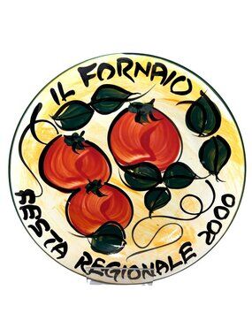 Il Fornaio Festa Regionale 2000 Ceramic Plate With Hand-Painted Tomato Design Li